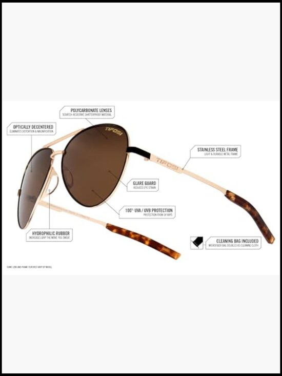 Tangle-Free Aviator Sunglasses with Shatterproof Polycarbonate Lenses